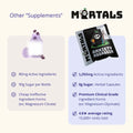 Comparison infographic showing Mortals Anxiety Assassin clinical dosages versus leading supplement brands with lower doses