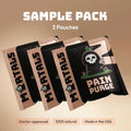 Mortals Pain Purge Small Pack with three single-serve natural pain relief sachets